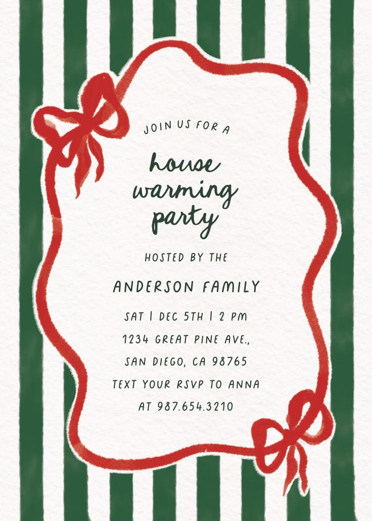 Vintage stripes - housewarming invitation